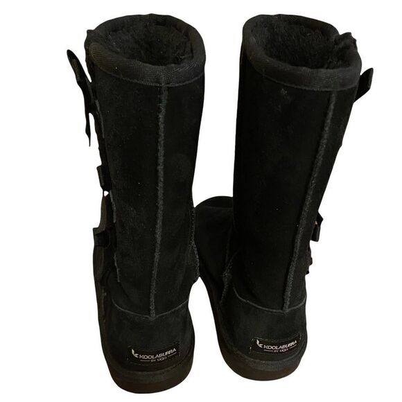 Koolaburra by Ugg Kids Victoria Tall Boot Black Size 2 - Picture 3 of 6